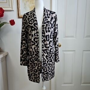 Amaryllis Animal Print Open Cardigan